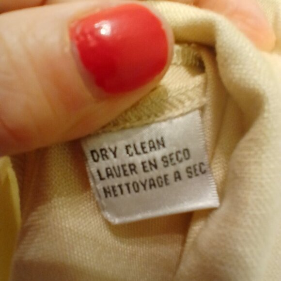 Evan Picone Butter Yellow 100%Linen Midi Sheath Dress ~ Stylish Hem Detail Sz 8 - Picture 6 of 12